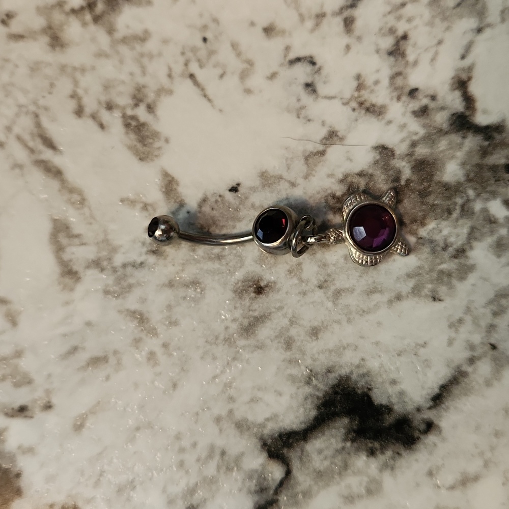 Purple Turtle Belly Button Ring